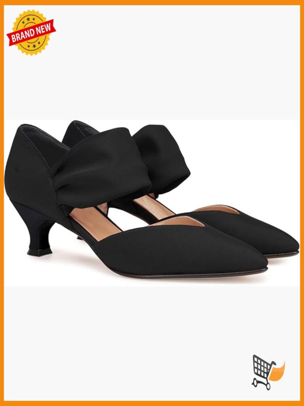 Kitten Heel Pointed Toe Pumps Slip On Ankle Strap Cutout Party Wedding Dress